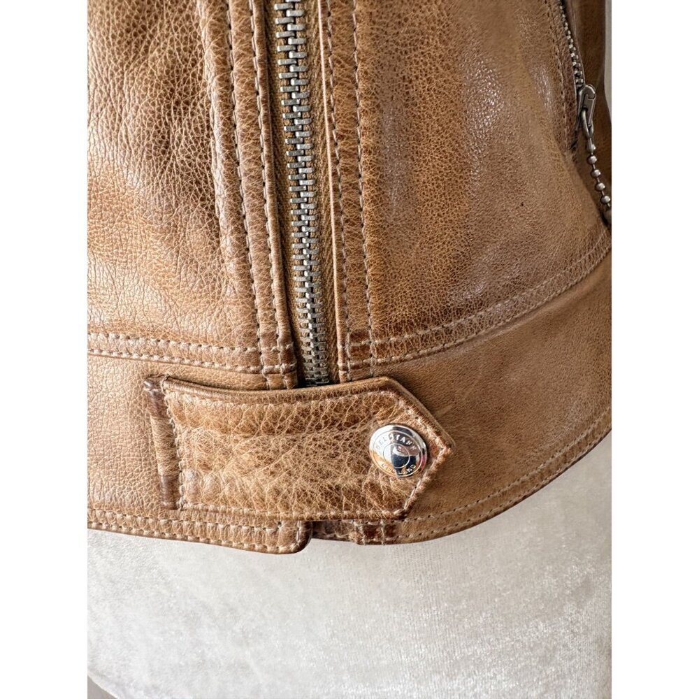 Belstaff England Women's Brown Leather Moto Jacket 38 2-4 US - Picture 9 of 11